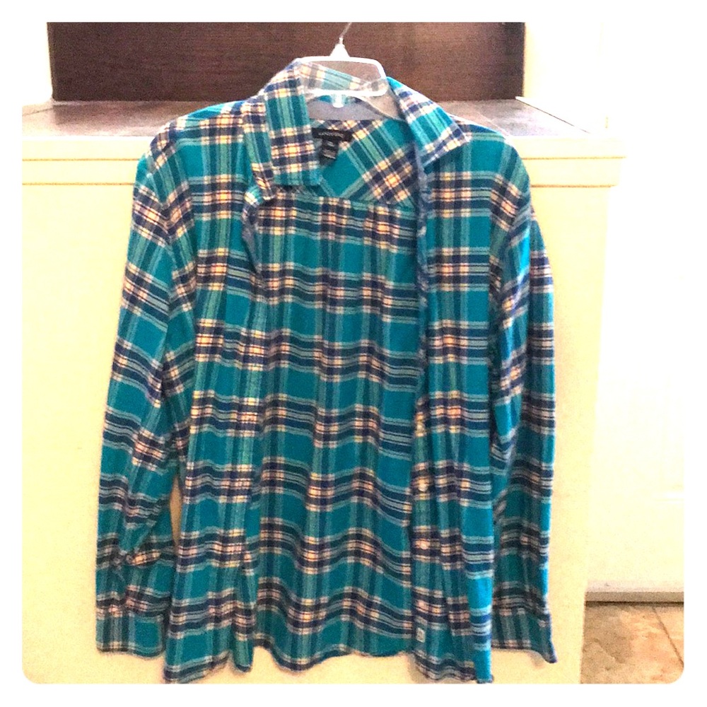 Land’s End XL teal flannel